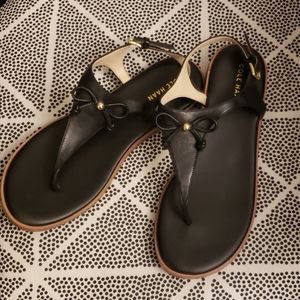 Black and tan sandals